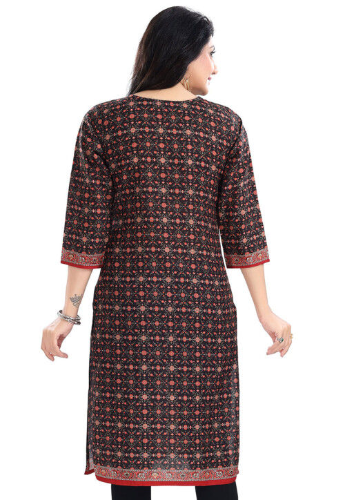 Digital Printed Cotton Slub Straight in Off White and Black