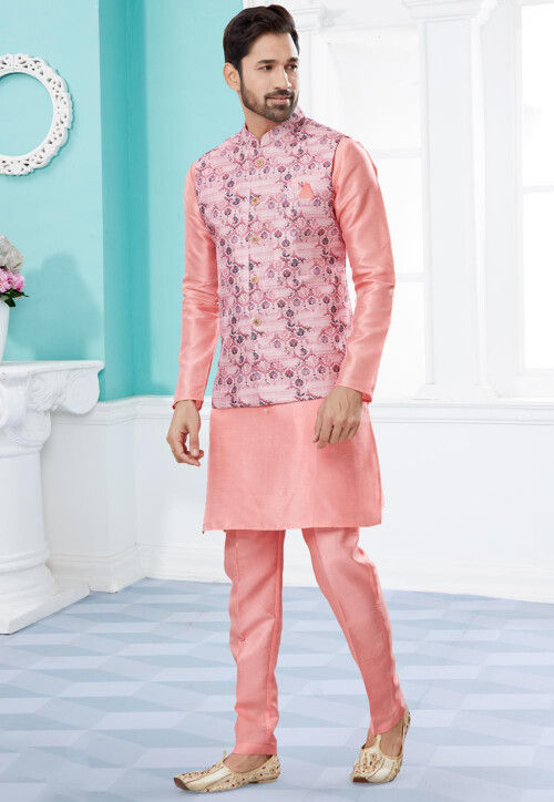 Light pink kurta pajama with jacket online