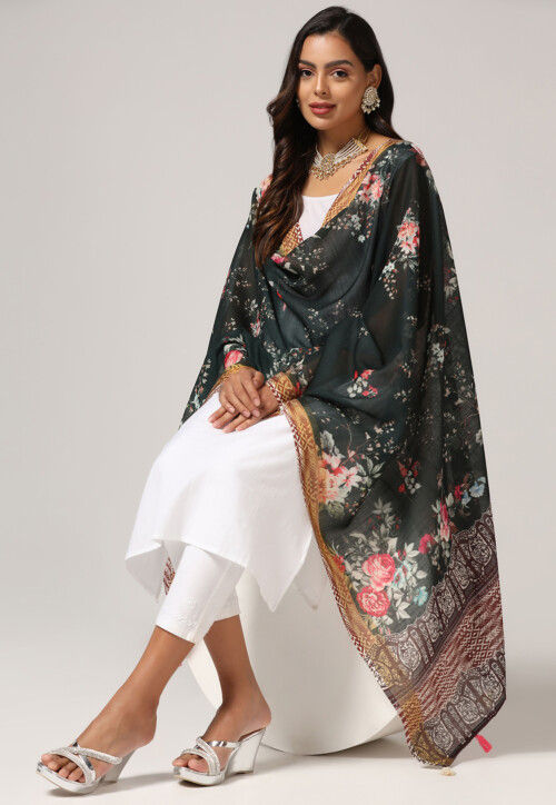 Digital Printed Linen Dupatta PLD19 main image 1