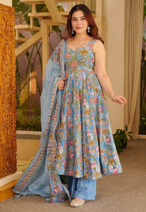 cotton anarkali dress online shopping Buy Laasya Cotton Anarkali Suit Set Online in India