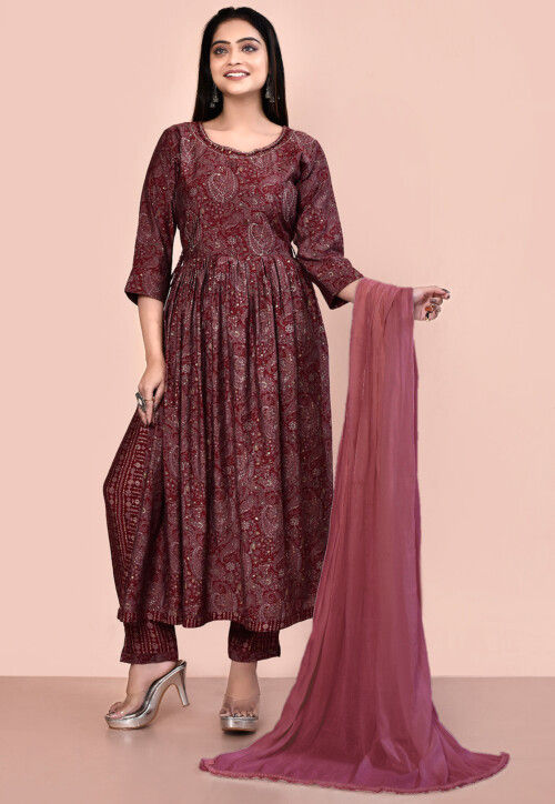maroon maxi dress pakistani Out of stock  Similar items inside
