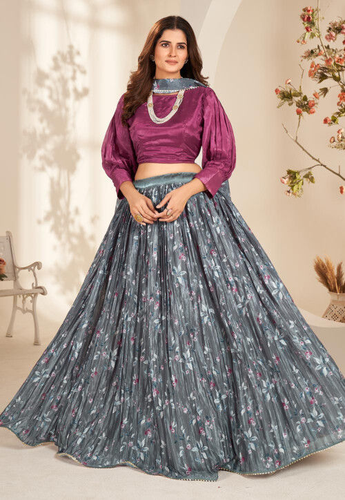 Elegant Light Purple Color Embroidery Work Party Wear Lehenga Choli