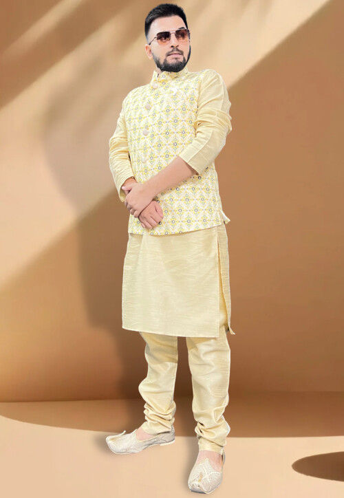 White Nehru Jacket With Colorful Contrasting Floral Printed Kurta Set  Online at Rs 1400/set | Men Kurta With Nehru Jacket in Surat | ID:  23828440955