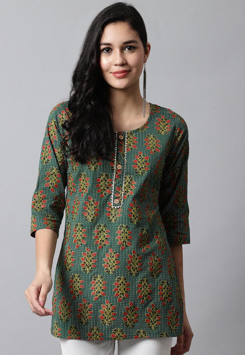Green short kurti outlet