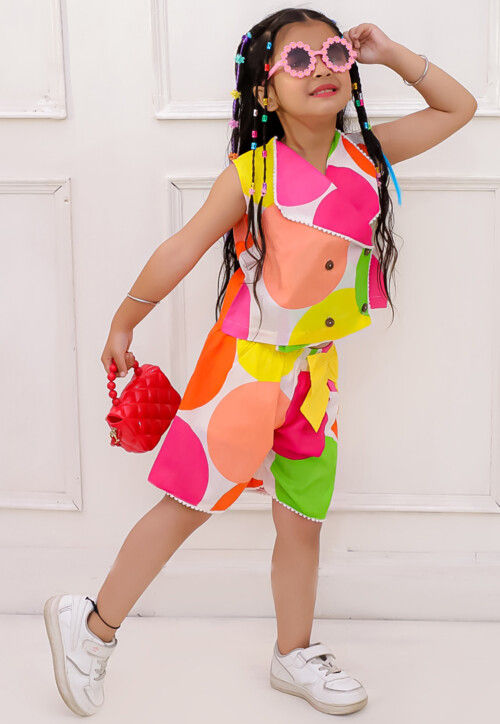 Digital Printed Pure Cotton Top Set in Multicolor