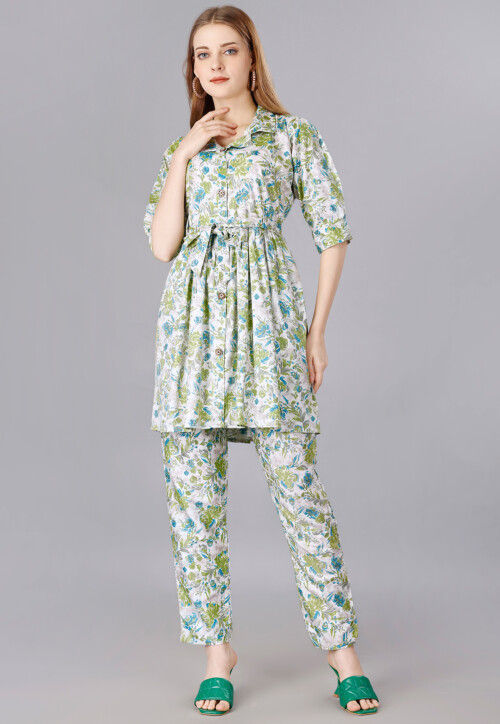 Summer Co-ord set in printed Rayon - Private Lives