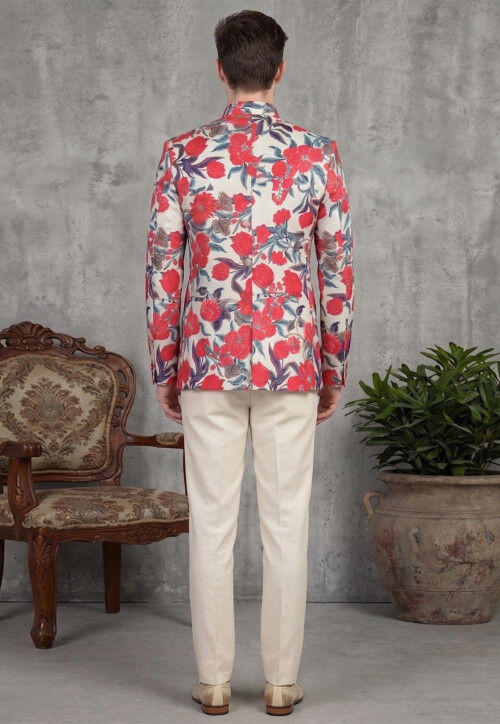 Buy Digital Printed Rayon Jodhpuri Suit in Off White Online : MHG3852 ...