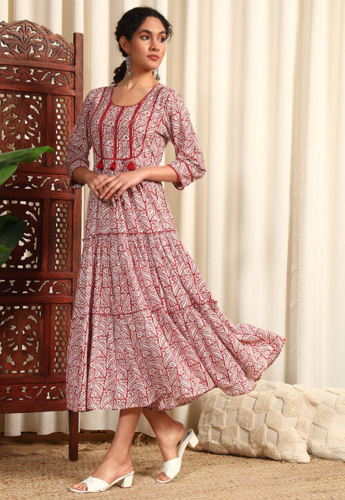 red rayon dress Maroon red german rayon dress
