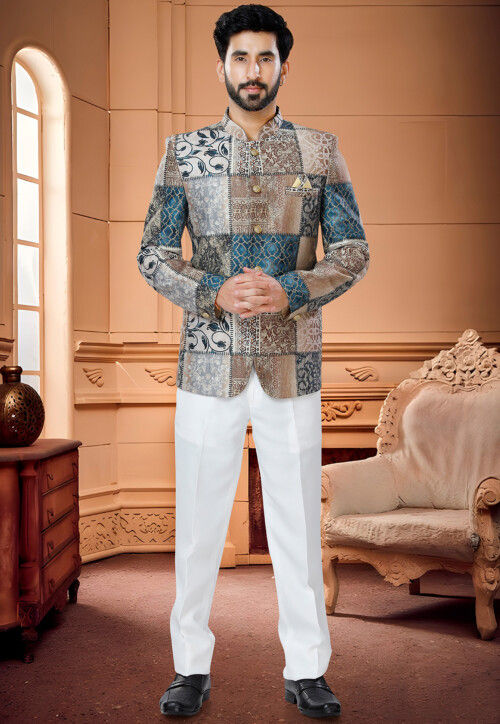 Printed jodhpuri suit design clearance