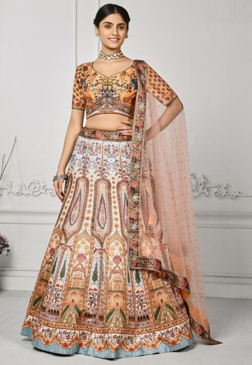 Satin silk lehenga choli online sales
