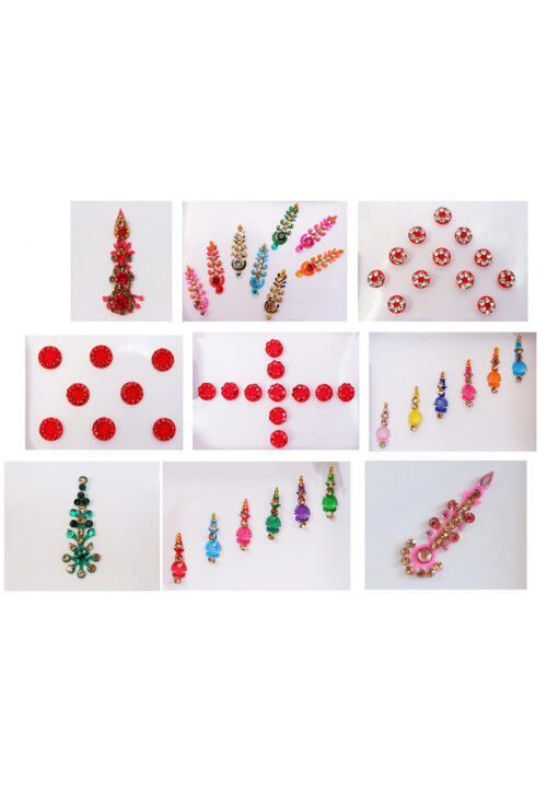 Embellished Assorted Round and Fancy Shape Bindi Set