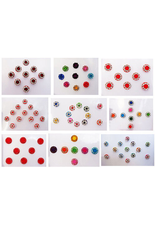 Embellished Assorted Round Shape Bindi Set