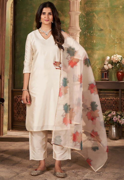 Cotton silk suit designs online