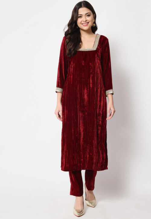 velvet dress neck designs Party Wear Velvet Dress Neck Designs Velvet Suit Back Neck Design Velvet Suit Neck Design With Lace