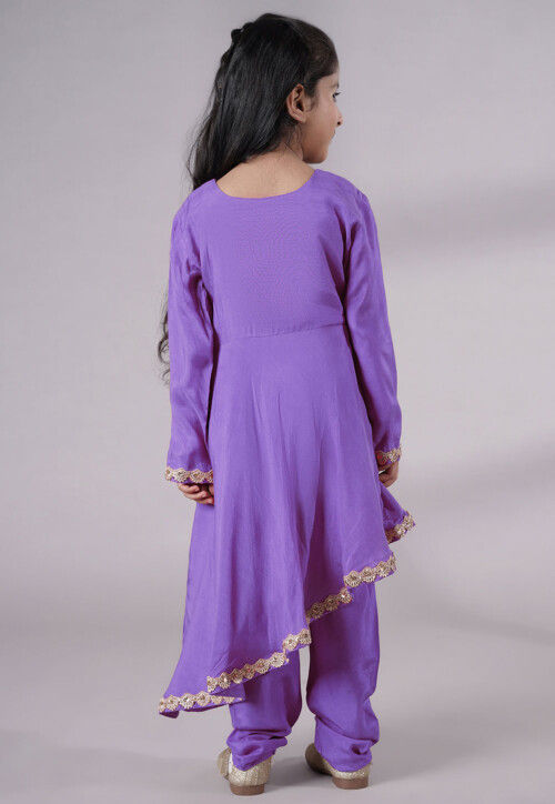 Embellished Shantoon Punjabi Suit in Light Purple