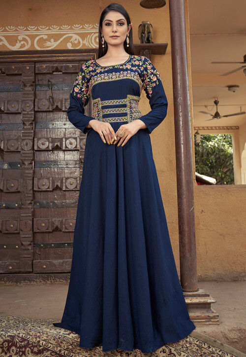 gold thigh split dress Elisa Scarf Ankle Gown – JS Collections