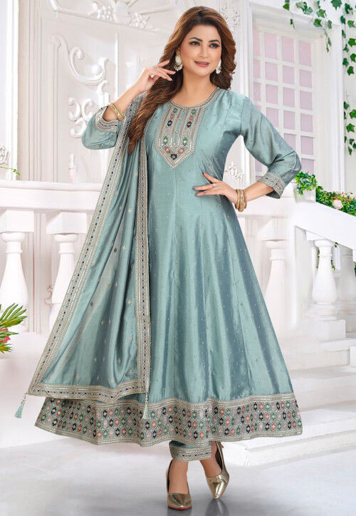 baby blue anarkali dress Anarkali Suit