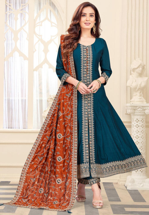 green and white dress for women Wine Elegant Georgette Anarkali Gown Set – Festive & Wed main image 0