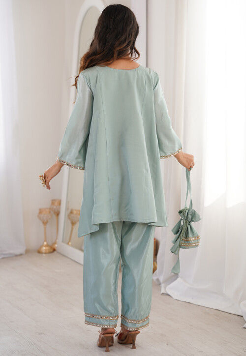 Buy Embroidered Art Silk Co Ord Set in Sky Blue Online : TPA4715 ...