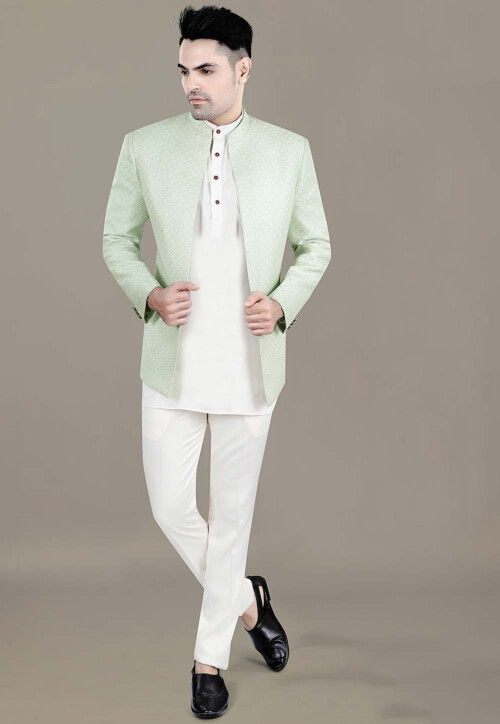 Jodhpuri suit green top