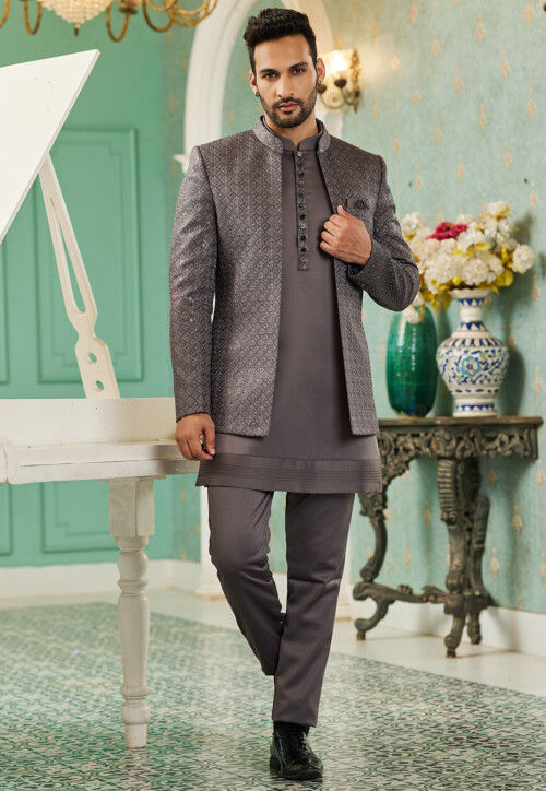 Grey jodhpuri suit online