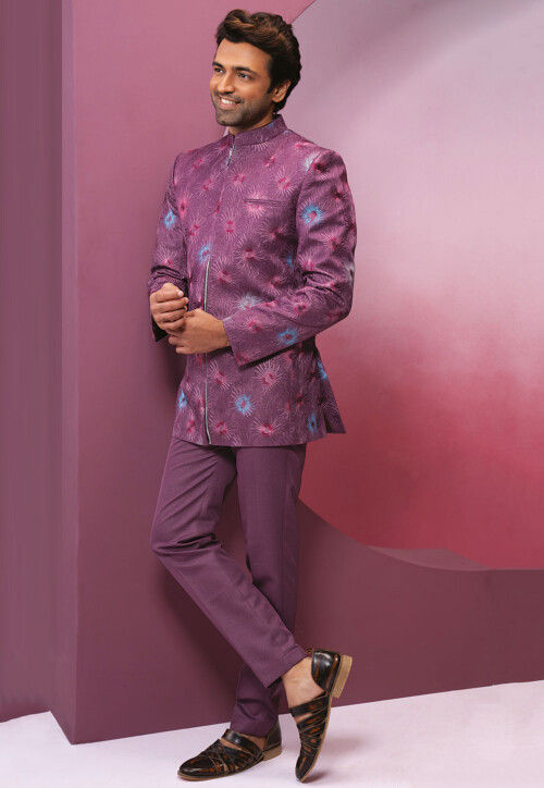 Buy Embroidered Art Silk Jodhpuri Suit in Puprle Online MMQ2728 Utsav Fashion
