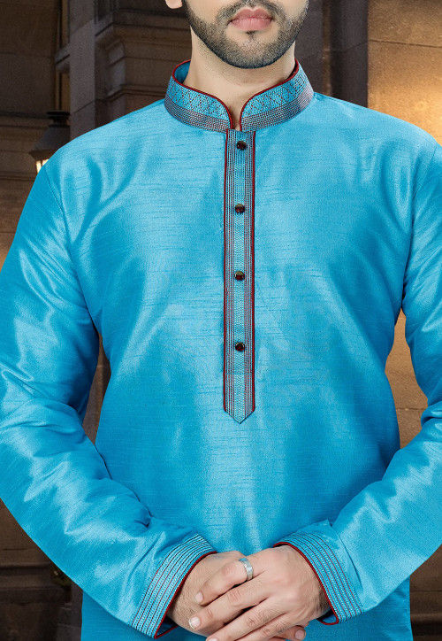 Kurta pajama asmani colour Clearance
