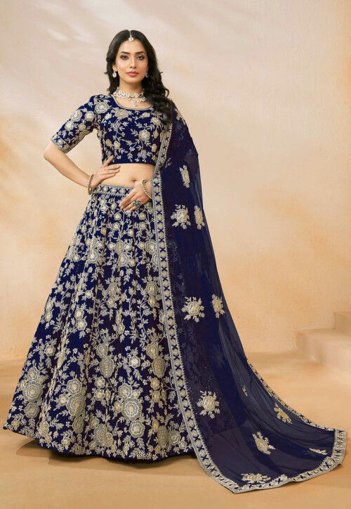 Embroidered art silk lehenga new arrivals