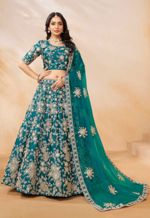 Embroidered art silk lehenga new arrivals