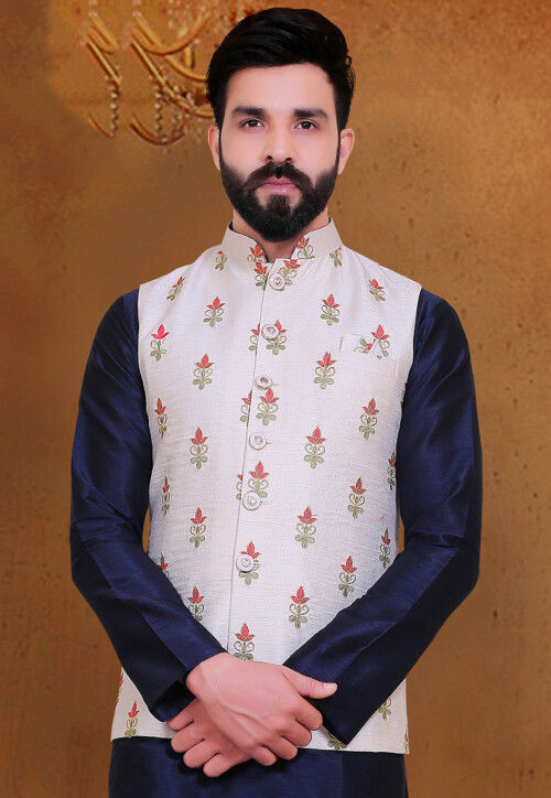 Buy online White Solid Kurta Pyjama Set With Mustard Nehru Jacket from  Clothing for Men by Tahvo for ₹2209 at 56% off | 2024 Limeroad.com