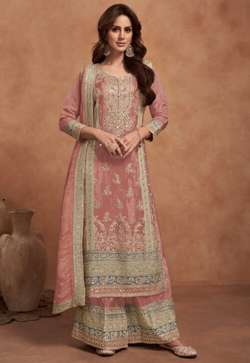 Rose gold pakistani dress store
