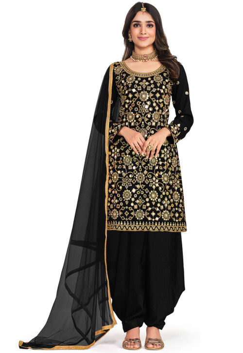 Fashion Suit in Black Silk Blend Shantung