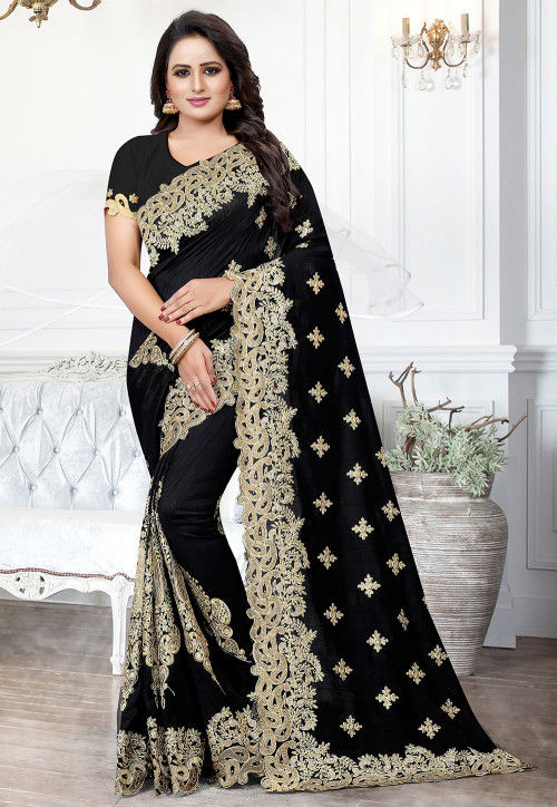 Outstanding Black Soft Banarasi Silk Saree With Angelic Blouse Piece –  LajreeDesigner