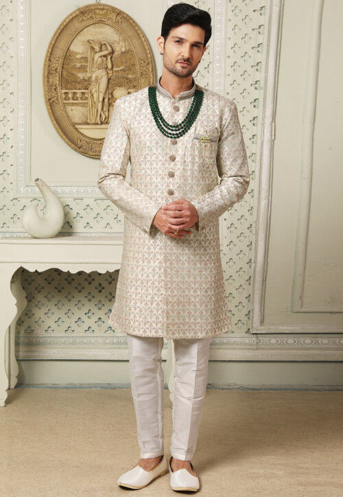 Sherwani on sale pocket brooch