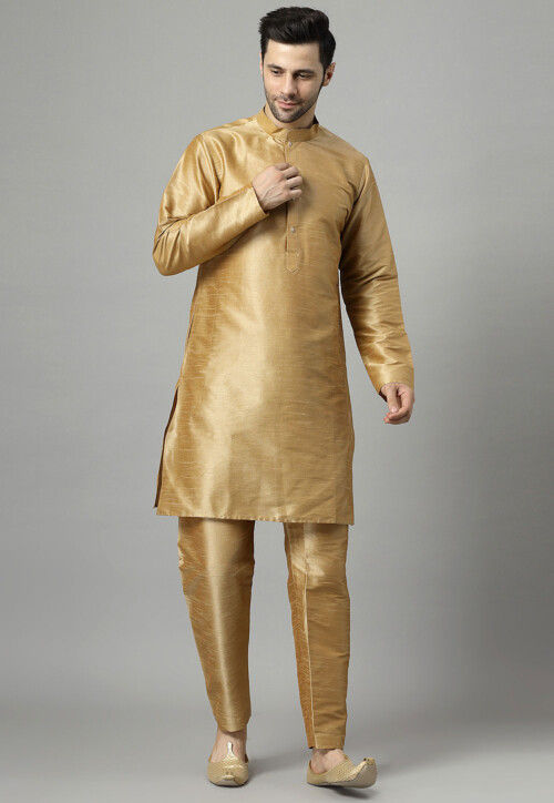 Embroidered Art Silk Sherwani in Royal Blue and Golden