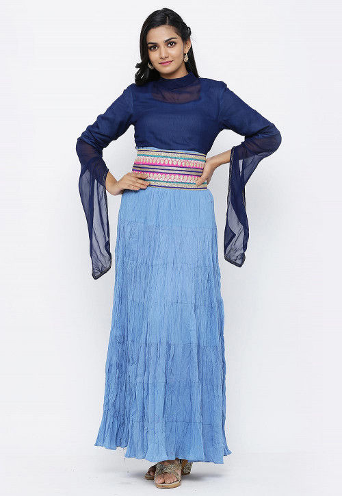 navy blue cotton maxi dress