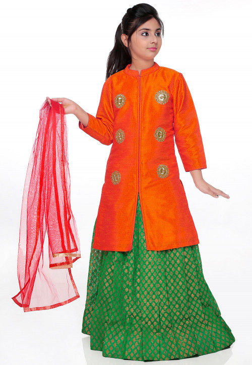 Blezzclick's Multi Color Bhagalpuri Silk Bridal Lehengha Choli