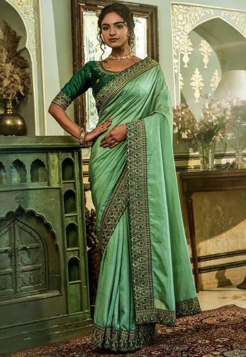 Details 80+ green colour border saree super hot