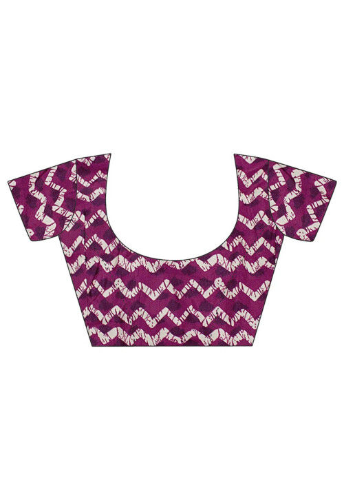 Embroidered Border Georgette Saree in Off White