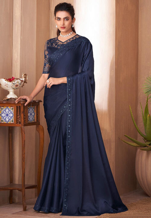 Satin Saree - Shop Party Wear Satin Saree Online | Me99