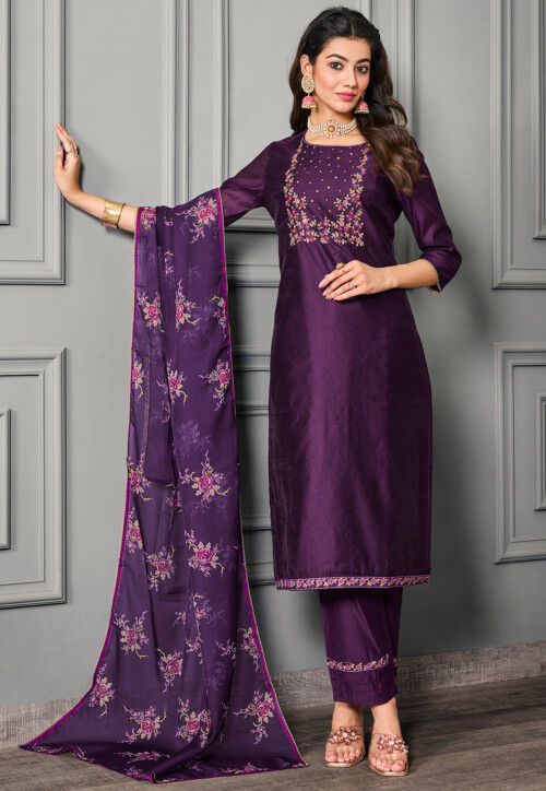 Dark purple pakistani dresses top