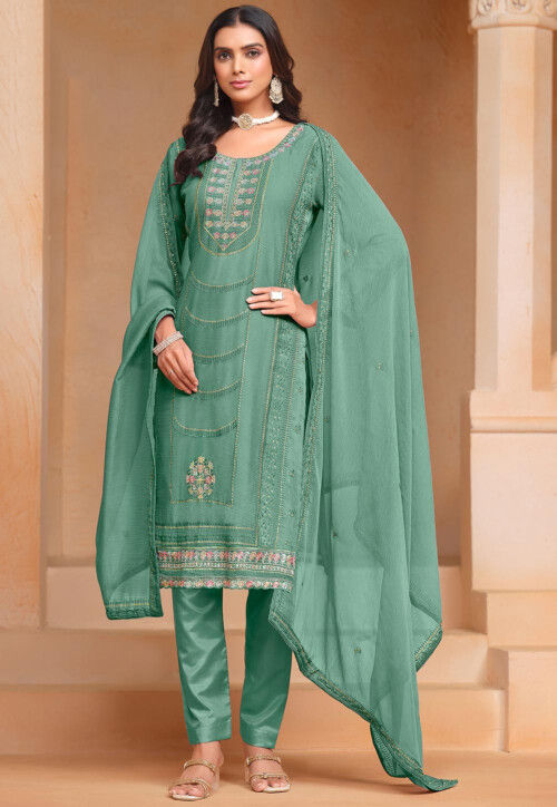 green color combination dresses pakistani Neva Bottle Green – Pakistani Designer Dresses main image 0