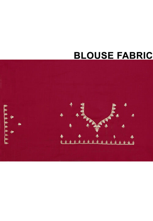 Embroidered Chinon Crepe Scalloped Saree in Maroon