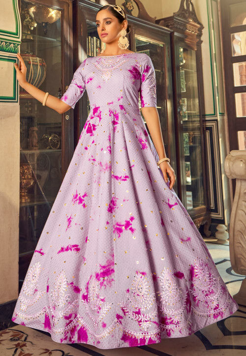 Mahendi Latest Designer Party Wear Readymade Cotton Gown - L | Printed long  gowns, Cotton gowns, Gowns online