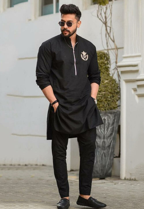 Black suit store design boys