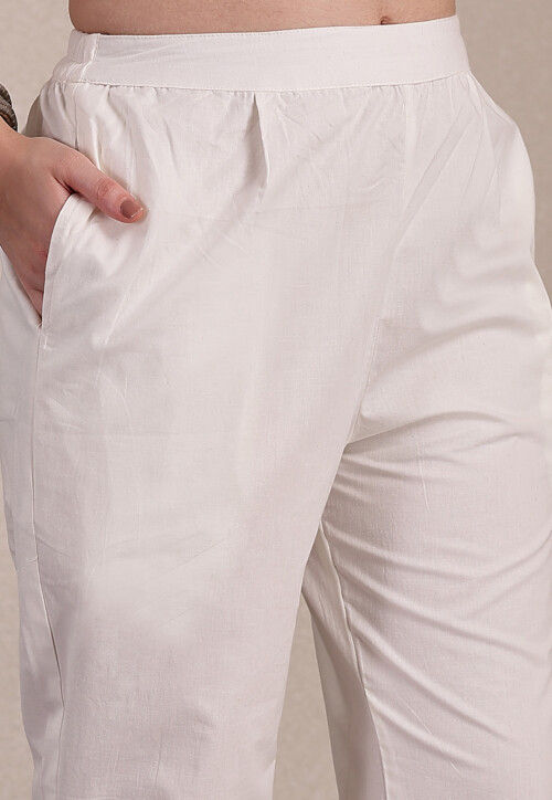 Embroidered Cotton Pakistani Suit in Purple