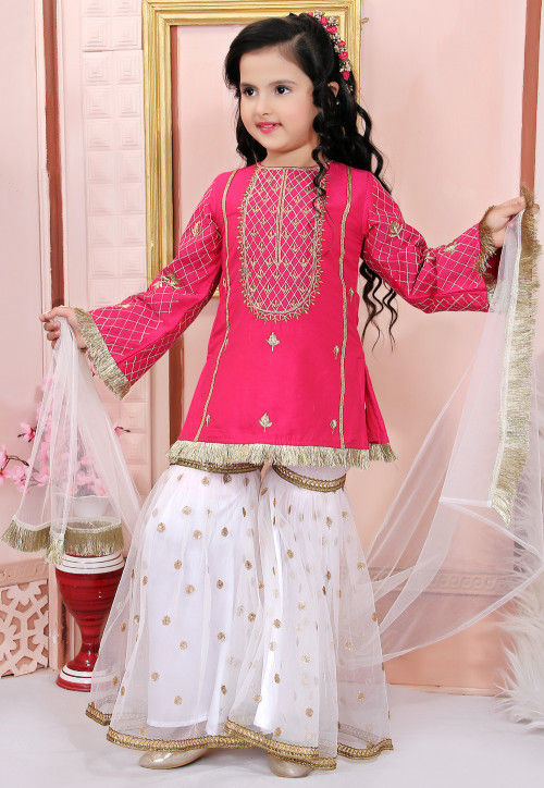 Embroidered Cotton Silk Pakistani Suit in Pink