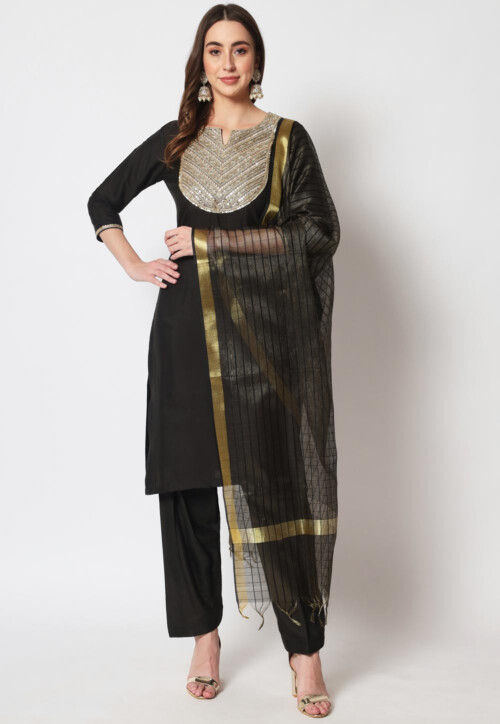 Cotton silk punjabi suits sales