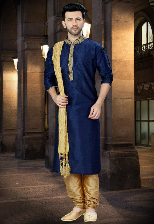 Navy blue kurta pajama deals