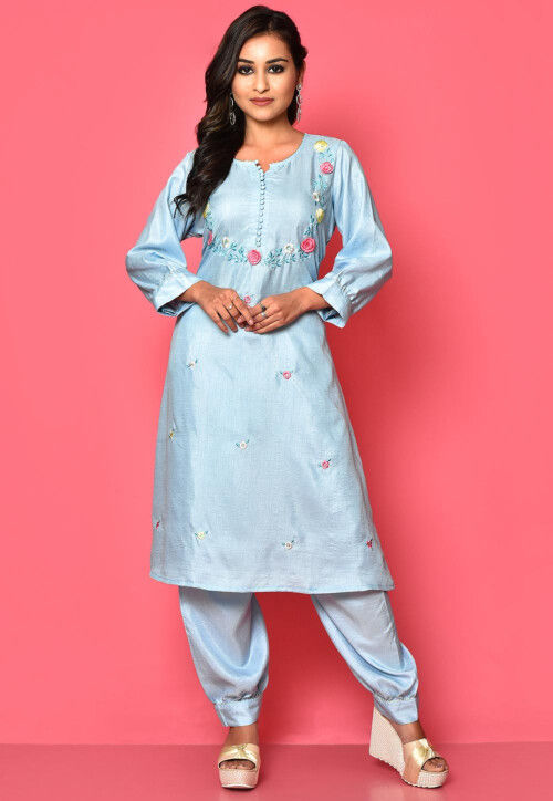 Picturesque Light Blue Color Punjabi Suit | Cotton salwar kameez, Indian  suits for women, Indian outfits